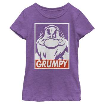 Girl's Snow White and the Seven Dwarves Grumpy Box Logo T-Shirt