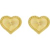 14k Yellow Gold 10mm Radiating Textured Heart Stud Earrings - 3 of 4