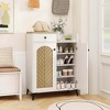 Costway 6-Tier Shoe Cabinet with Drawer 6 Removable Shelves Ventilation Openings Metal Legs - 3 of 4