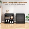 SEVOBAL Shoe Racks Small Shoe Bench for Entryway Shoe Bench with Storage Seating Seat Entryway Shoe Rack, Entryway, Black, 15.35"*11.4"*16" - 4 of 4