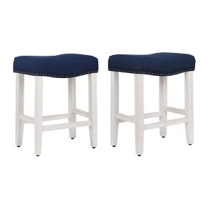 WestinTrends Upholstered Saddle Seat Bar Stool - 1 of 4