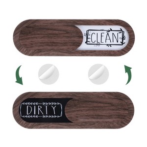 Unique Bargains Kitchen Hotel Indicator Wood Clean Dirty Sign Oval Dishwasher Magnet - 1 of 4