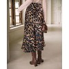 Cheetah Print Satin Midi Skirt - Women's High Waist A-Line Skirt with Elastic Waistband Cheetah Print - 3 of 4