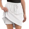 Collections Etc Drawstring Cotton Knit Pull-On Skort with Elastic Waistband - Casual Summer Apparel - 3 of 4
