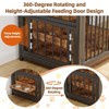 Large Dog Crate Furniture, Furniture Dog Crate with Drawers Storage, Adjustable Raised Feeder, Wooden Dog Crate for Large/Medium Dog Indoor Brown - 3 of 4