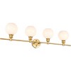 Elegant Lighting Collier 4 light Brass and Frosted white glass Wall sconce - 4 of 4