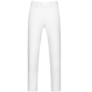 Lars Amadeus Men's Cropped Dress Pants Flat Front Solid Ankle-Length Trousers - 1 of 4