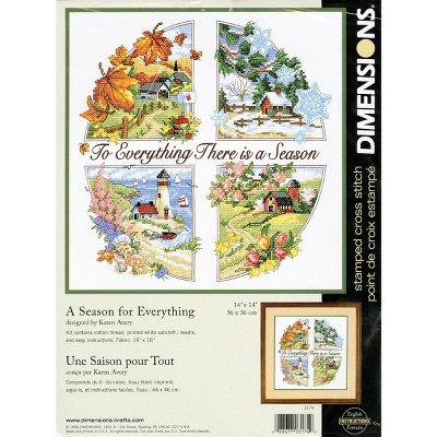 Dimensions Stamped Cross Stitch Kit 14"X14"-A Season For Everything