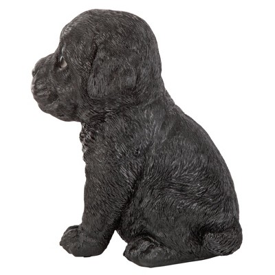 Black Resin Labrador Puppy Dog Statue, 5"