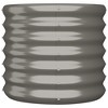 vidaXL Garden Planter Grey Powder-Coated Steel Medium Durable - Gray 15.7" x 15.7" x 14.2" - 3 of 4