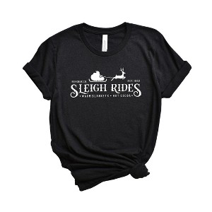 Simply Sage Market Women's Sleigh Rides Reindeer  Short Sleeve Graphic Tee - 1 of 2