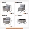 XIZZI Modular Sectional Patio Set with Convertible Corner Sofa, 3.54" Thickened Cushions & 7.68" Wide Armrests, Outdoor Conversation Sofa in 7 Colors - 2 of 4