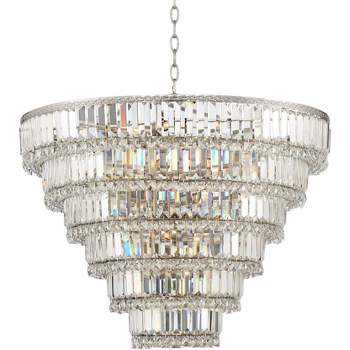 Vienna Full Spectrum Silver Hanging Chandelier 28 1/2" Wide Traditional Crystal Shade Fixture for Dining Room House Entryway