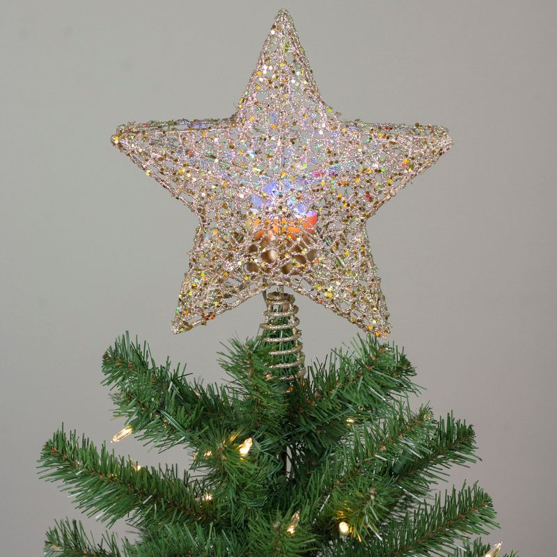 Northlight 13" Lighted Gold Star with Rotating Projector Christmas Tree Topper - Multicolor LED lights, 5 of 7
