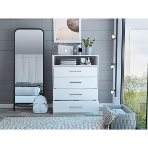 NicBex 4-Drawer Dresser or TV Stand Multi-Functional Storage Unit with Open Shelf, Holds 47" TV or Clothes Organizer, Space-Saving for Bedroom - 1 of 4