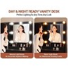 Modern Makeup Vanity Desk with Mirror, Charging Station, Ample Storage Drawers & Acrylic-Door Cabinets, Wooden Dressing Table for Bedroom - 4 of 4