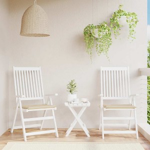 vidaXL Garden Chair Cushions 2 pcs Beige 19.7"x19.7"x1.2" Oxford Fabric - 1 of 4