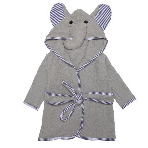 Everyday Kids Hooded Bath Robe for Boys & Girls – 3D Gray Elephant with Ears and Trunk, Soft Terry Cloth, Gender-Neutral Baby Bath Essential - 1 of 4