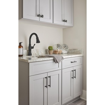 Matte Black Rectangular Modern Cabinet Knob with Mounting Hardware