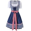 Women's 3-Piece Costume Vintage Plaid Dress with Crop Top and Denim Apron Outfit S to 2XL - 4 of 4