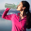NewHome "34oz Motivational Glass Water Bottle with Time Markers, Straw, Silicone Sleeve & Handle for Gym" Green - 4 of 4