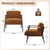 Modern Accent Chair, Comfy Chair with Metal Frame Wooden Armrest, Cozy Reading Chair with Soft Cushion for Bedroom, Living Room - 2 of 4
