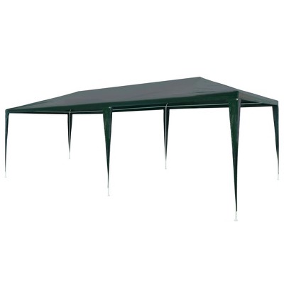 vidaXL PE Party Tent - Green, Durable, UV and Water Resistant with Rust-Proof Steel Frame - Ideal for Outdoor Gatherings, 9.8'x19.7