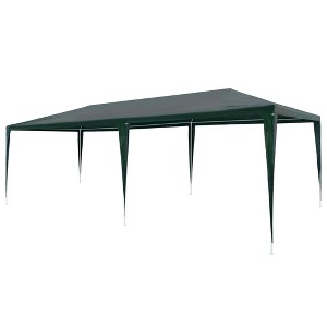 vidaXL PE Party Tent - Green, Durable, UV and Water Resistant with Rust-Proof Steel Frame - Ideal for Outdoor Gatherings, 9.8'x19.7 - 1 of 4