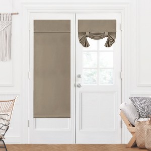 Deconovo Solid Blackout Door Curtain with Velcro, Thermal Insulated Sun Blocking Drapes for Bedroom and Living Room Entryways - 1 of 4