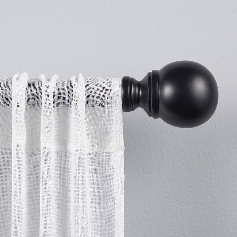 Adjustable Sphere Curtain Rod and Coordinating Finial Set - Exclusive Home, 1 of 8