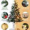 3FT Flocked Small Christmas Tree , Artificial Small Christmas Trees with Light, Multiple Pattern Bases, Outdoor Indoor for Winter Holiday Décor - 4 of 4