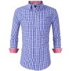 Coolmee Men's Plaid Button Down Shirts Long Sleeve Dress Shirts Regular Fit Business Gingham Shirts - 2 of 4