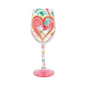 Lolita Glassware 9.0 Inch My Hearts-A-Swirl Valentines Wine Love Wine Glasses