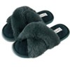 Jessica Simpson Women's Plush Cross Band Plush Memory Foam Slide Slipper - 3 of 4