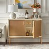 Buylateral Lati Rattan Door Buffet Antique White/Natural: Glam Style Sideboard, Adjustable Shelves - 3 of 4