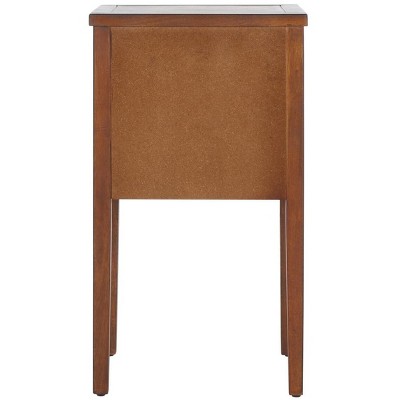 Transitional Toby Square Wood & Metal End Table with Storage - Brown