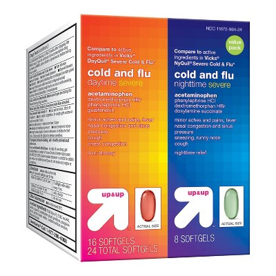 Day/Night Cold &#38; Flu Combo Severe Softgels - 24ct - up &#38; up&#8482;