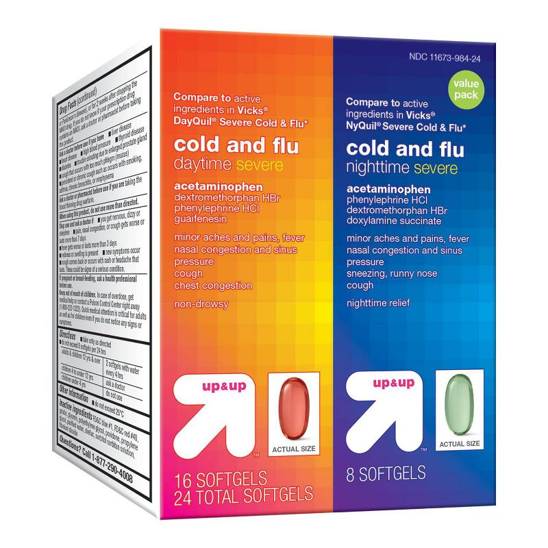 Day/Night Cold &#38; Flu Combo Severe Softgels - 24ct - up &#38; up&#8482;, 3 of 6