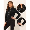 Allegra K Women's Vintage Double-Breasted Motorcycle Zip-Up Steampunk Jacket - 2 of 4
