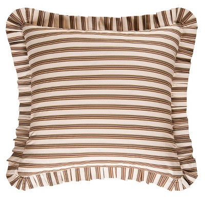 C&F Home 26" x 26" Tan Stripes Decorative 100% Cotton Euro Pillow Sham