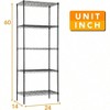 14 inch D 24 inch W 60 inch H Black Metal Wire Shelving Unit 5 Tier Commercial Shelf for Restaurant Garage Kitchen - 3 of 4