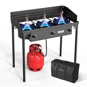 Winado 3 Burner 225,000 BTU Outdoor Gas Propane Stove With Windpanel And Carrying Bag - 1 of 4