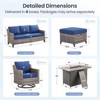 Buenhomino 4/6/7 PCS Patio Furniture Set with Fire Pit Table, Weather-Resistant Wicker Patio Fire Pit Set with Sofa Couch, Swivel Patio Chair Set - 3 of 4