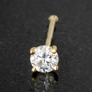 Jewelry Avalanche 22G 14K Gold Ball-end Nose Stud with Moissanite - 1 of 2