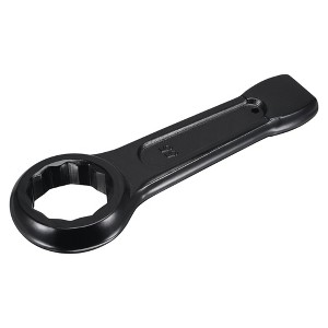Unique Bargains High Tensile Steel Single Head Hand Tool Box End Ring Type Wrench Black - 1 of 4