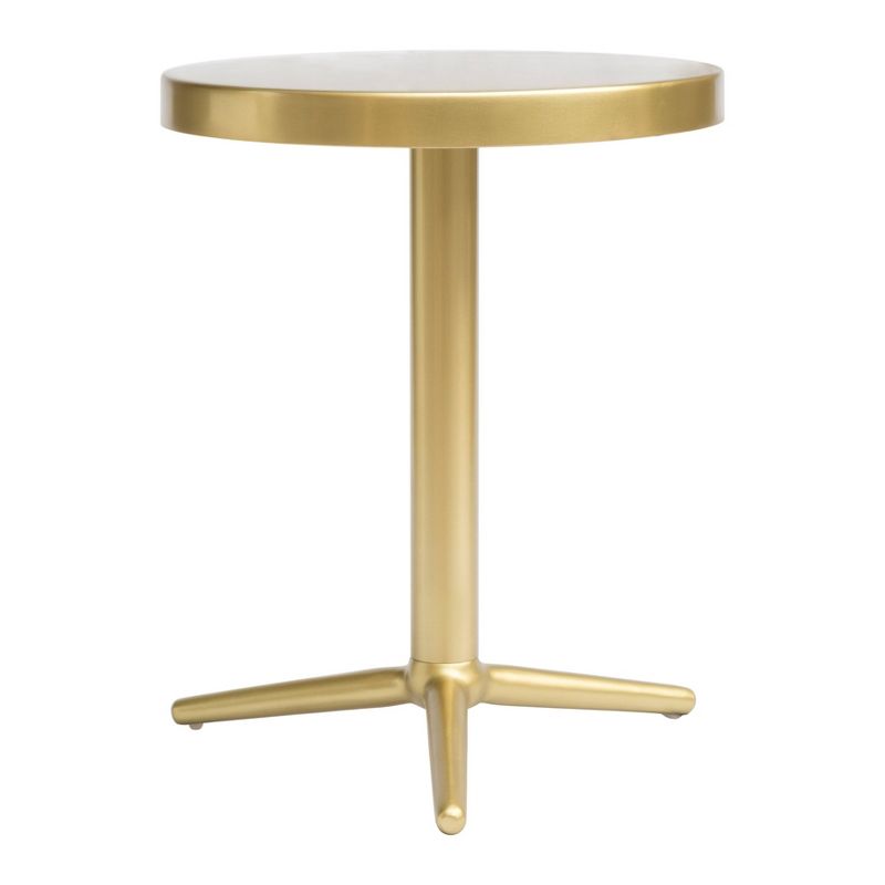 Modern Round Pedestal Accent Table - Brass - Zm Home, 6 of 10