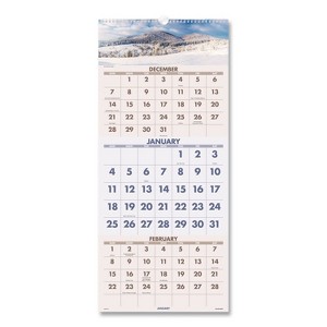 Scenic Three-Month Wall Calendar, Landscape Photography, 12 x 27, White Sheets, 14-Month: Dec 2025 to Jan 2027 - 1 of 4