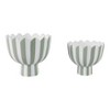 Striped Flower Planter Pots for Home or Garden Decor - Modern Pots Perfect for Indoor or Outdoor Plants - Set of 2: Ceramic, Round, Freestanding, 8" - 4 of 4