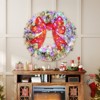 SEVOBAL Wreaths Christmas Bows Decoration Wreath Bow Light Artificial Christmas Wreath with Bow Christmas Decoration, Multicolored, 36"*36"*4" - 2 of 4