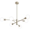 POWLIG 6-Light Vintage Nickel Linear Sputnik Chandelier Light, Bulbs not Included - 2 of 4